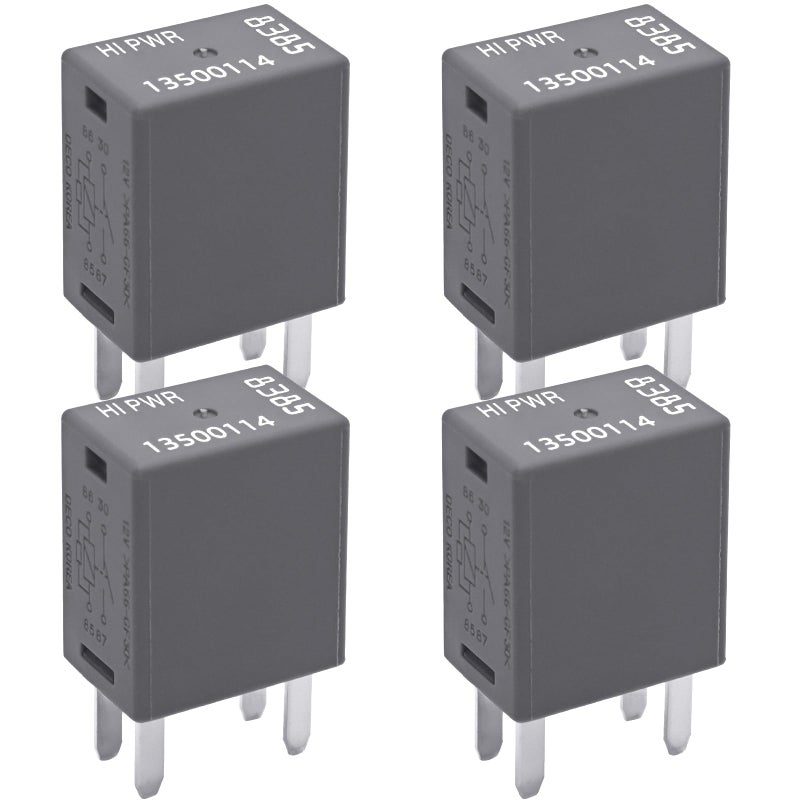Relay 135001148385 Set of 4  12VDC 40A 4Pins Relay 135001148385 Compatible for GM Vehicle Models